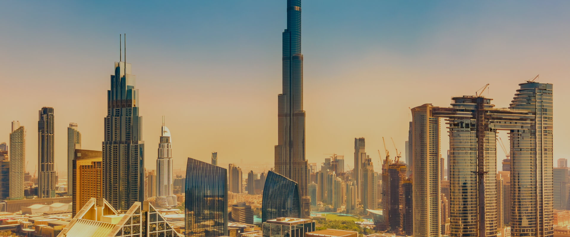 Downtown Dubai skyline with the Burj Khalifa