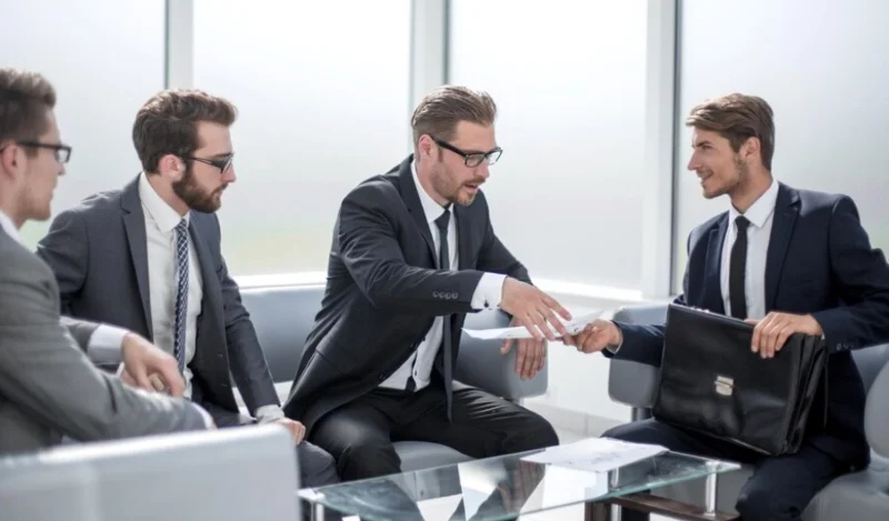 Trao đổi công việc giữa các đại diện doanh nghiệp
