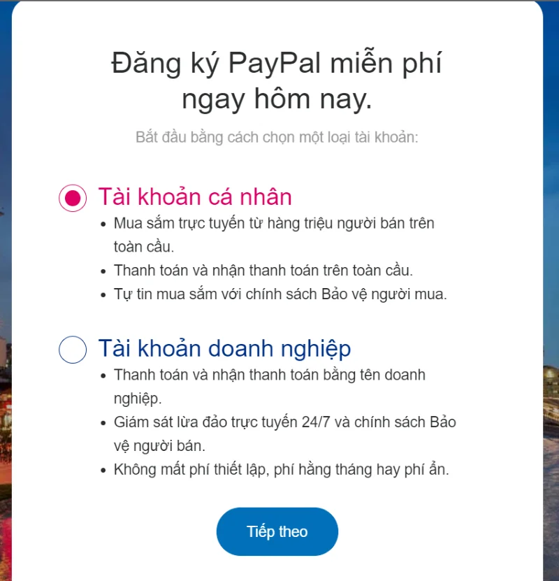 Tạo tài khoản
