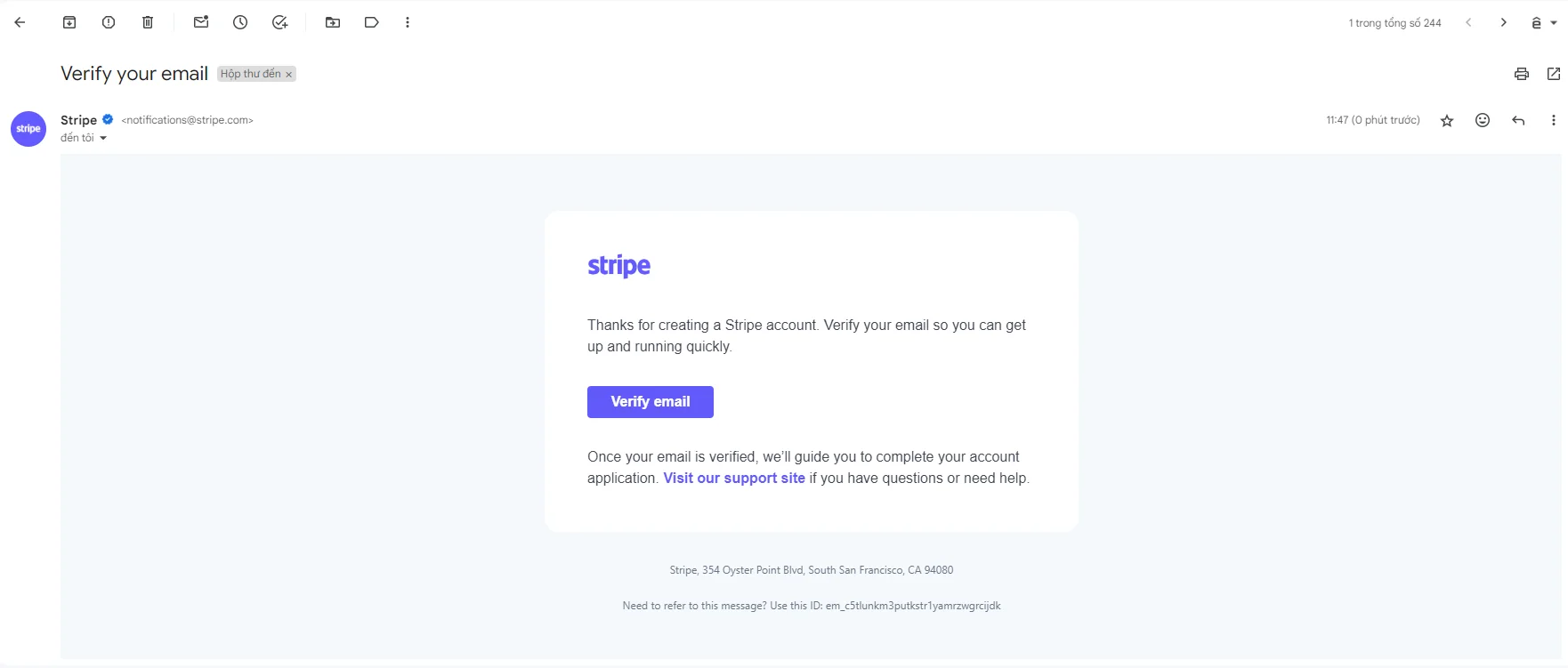 email xác nhận