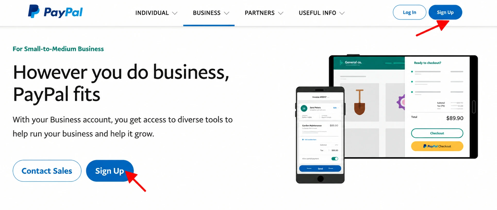 Trang chủ PayPal trong ảnh hướng dẫn đăng ký năm 2023